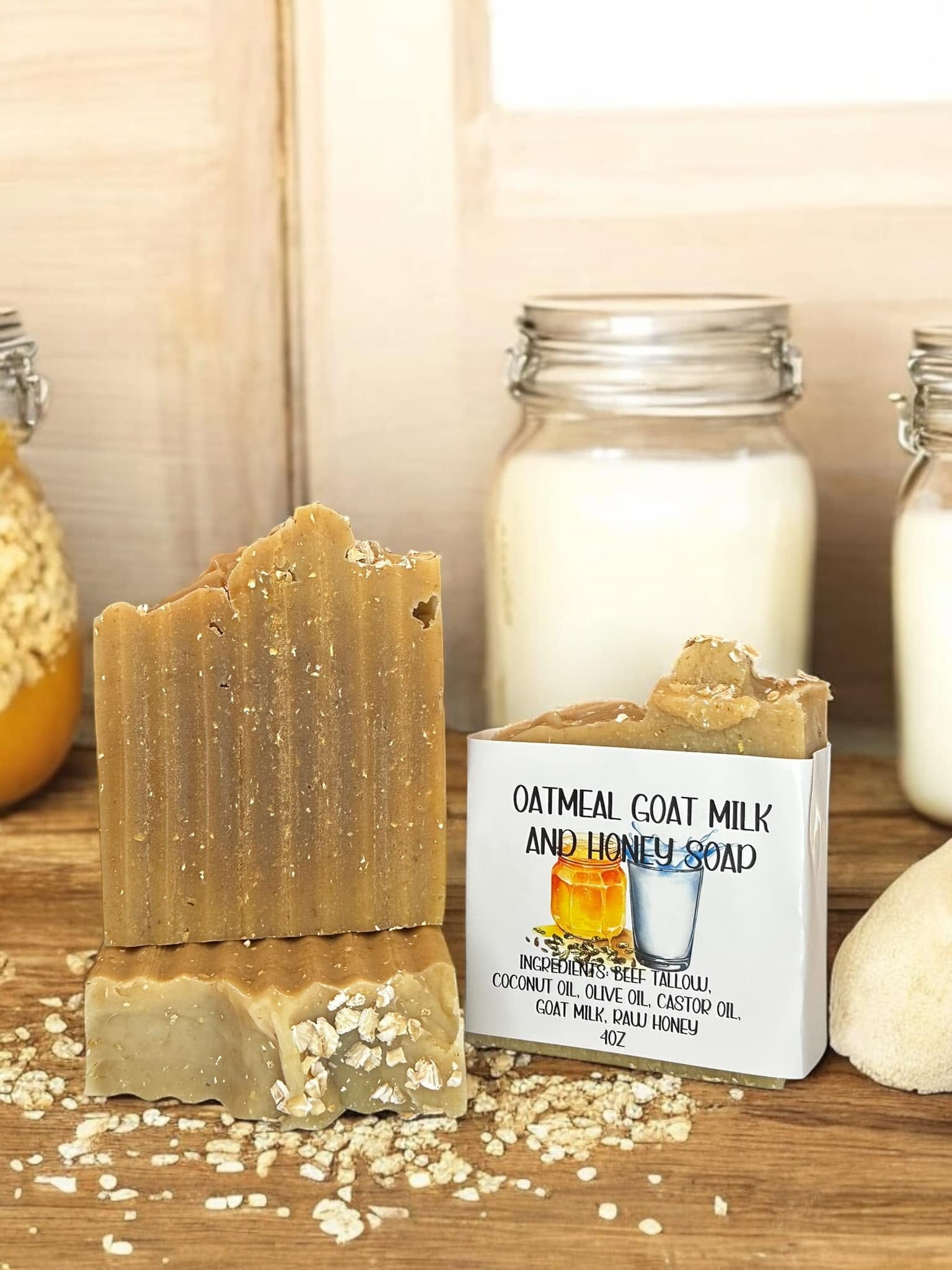 Creamy goat milk soap